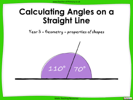 Calculating Angles on a Straight Line - PowerPoint
