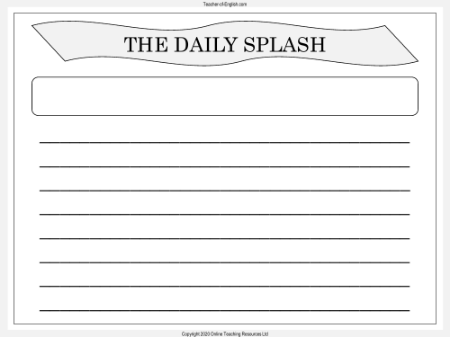 Daily Splash Worksheet