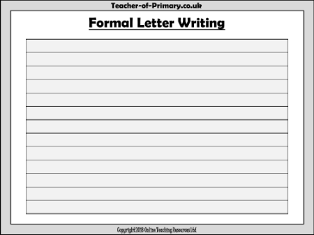Formal Letter Writing Worksheet