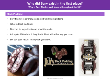 Black Pudding - History of Bury - Year 3