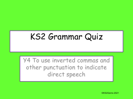 Punctuation of Direct Speech Quiz