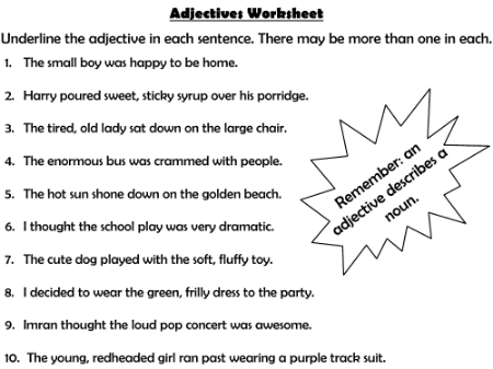 Adjectives are Awesome - Worksheet
