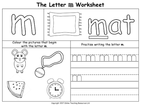 The Letter M - Worksheet