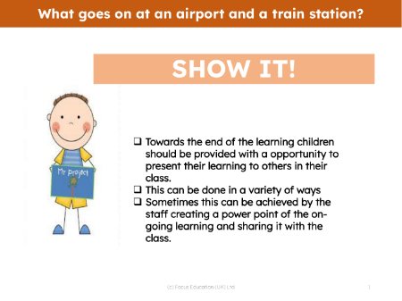 Show it! Group presentation - Airports and Train Stations - 1st Grade