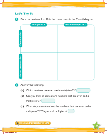 Max Maths, Year 3, Try it, Sorting according to two criteria using Carroll diagrams