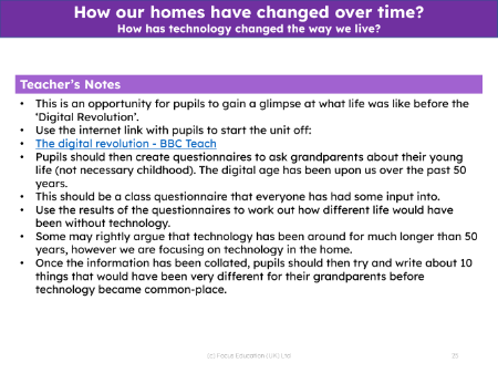 How has technology changed the way we live? - Teacher notes