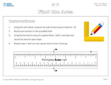 Area Square - Hands on Activity