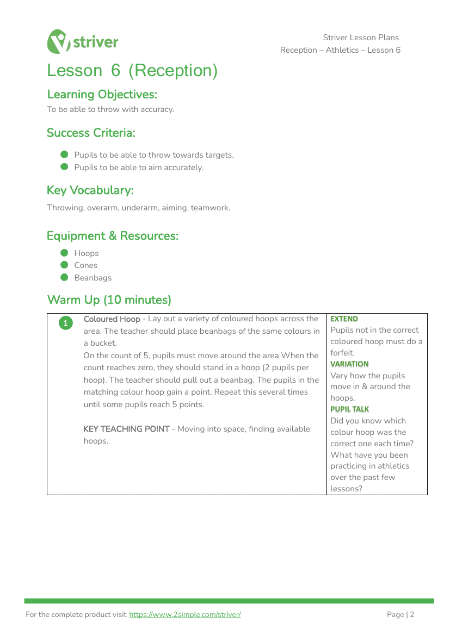 Athletics - Lesson 6