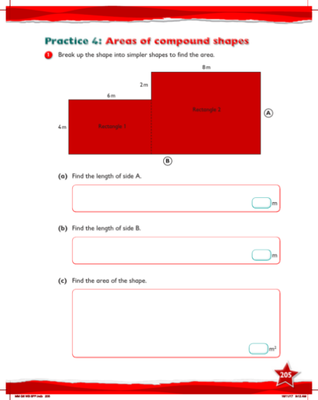 Max Maths, Year 6, Work Book, Areas of compound shapes (1)