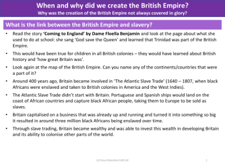 The British Empire and slavery - Info pack