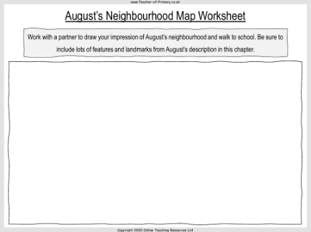 First-day Jitters and Locks - August's Neighbourhood Map Worksheet