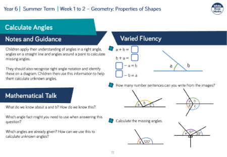 Calculate Angles: Varied Fluency