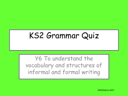 Formal and Informal Quiz