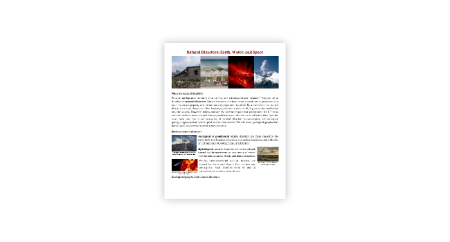 Natural Disasters: Earth, Water, and Space Reading Article