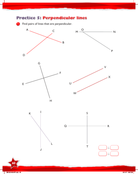 Max Maths, Year 5, Work Book, Perpendicular lines