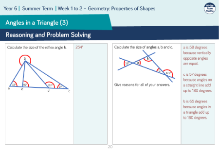 Angles in a Triangle (3): Reasoning and Problem Solving