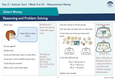 Select money: Reasoning and Problem Solving