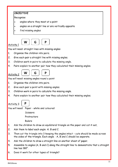 Angles worksheet