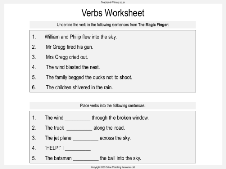Improving Writing - Verbs Worksheet