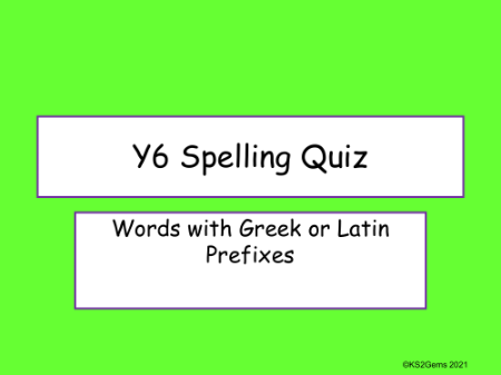 Words with Greek or Latin Prefixes Quiz