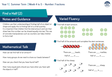 Find a Half (2): Varied Fluency
