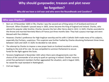 Charles I - Info sheet