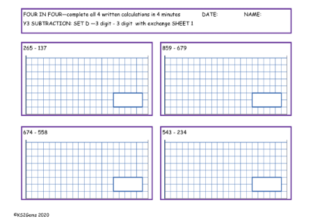 Subtraction Set D - 3d - 3d with exchange