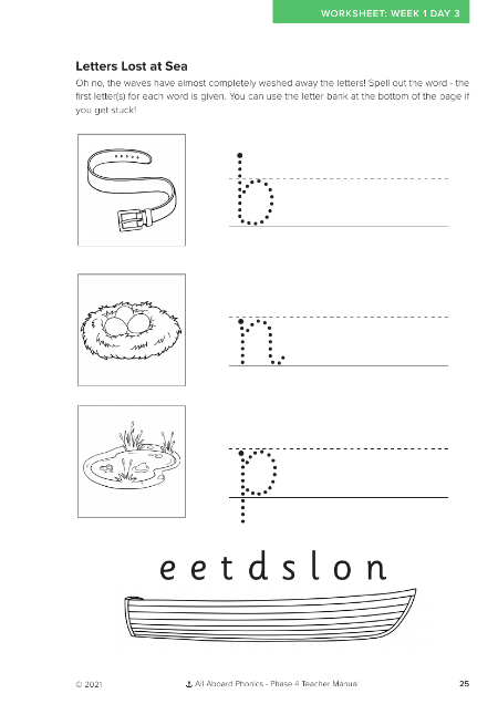 Letters Lost at Sea letter formation activity - Worksheet 