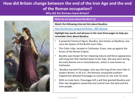 What do we know about Boudica? - Info pack