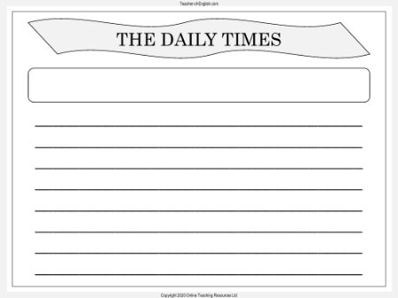 Charlie and the Chocolate Factory - Lesson 11: Headline News - Lesson Planning Worksheet