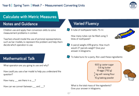 Calculate with Metric Measures: Varied Fluency