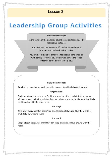 Leadership group activities - Outdoor and Adventurous Activities