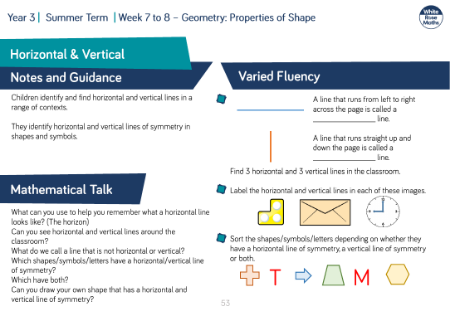 Horizontal and Vertical: Varied Fluency