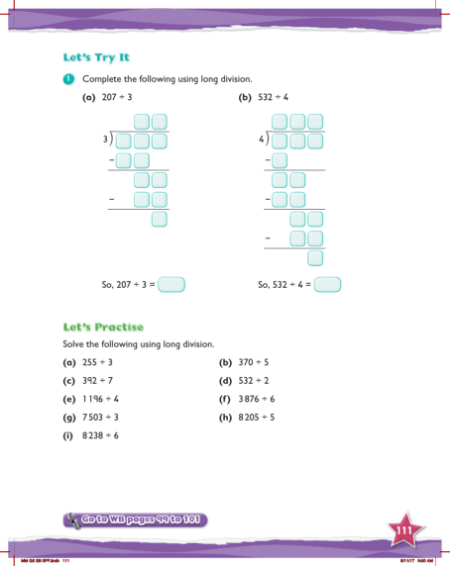 Max Maths, Year 5, Try it, Dividing 3-digit numbers by 1-digit numbers