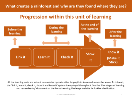 Progression pedagogy - Rainforests - Year 5