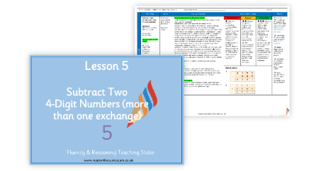 Subtract two 4-digit numbers ( more than one exchange