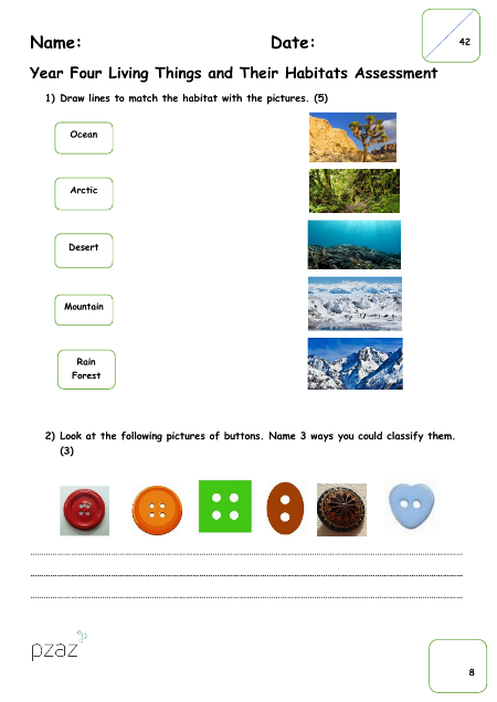 Living Things and their Habitats - Assessment