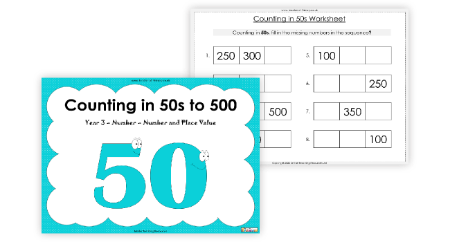 Counting in 50s to 500