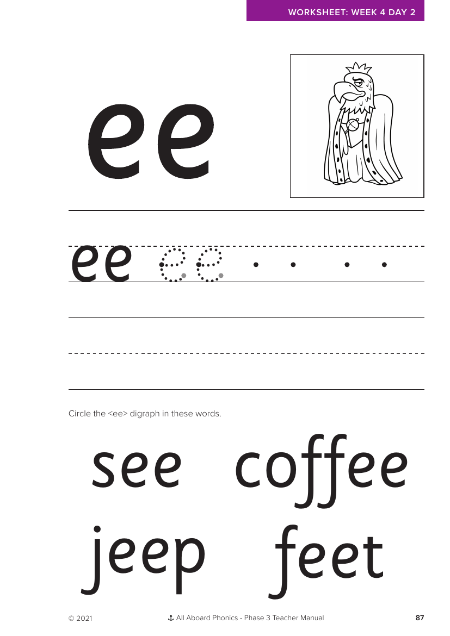 Letter formation - "ee"  - Worksheet 