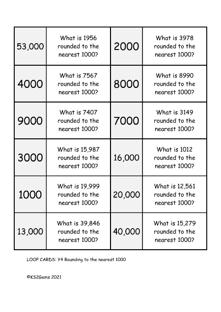 Loop Card Game - Rounding to the nearest 1000