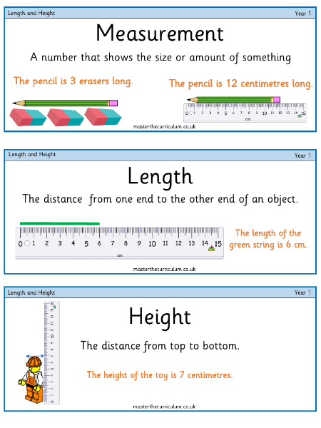 Length and height - Vocabulary