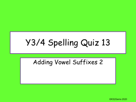 Adding Suffixes Beginning with a Vowel 2 Quiz