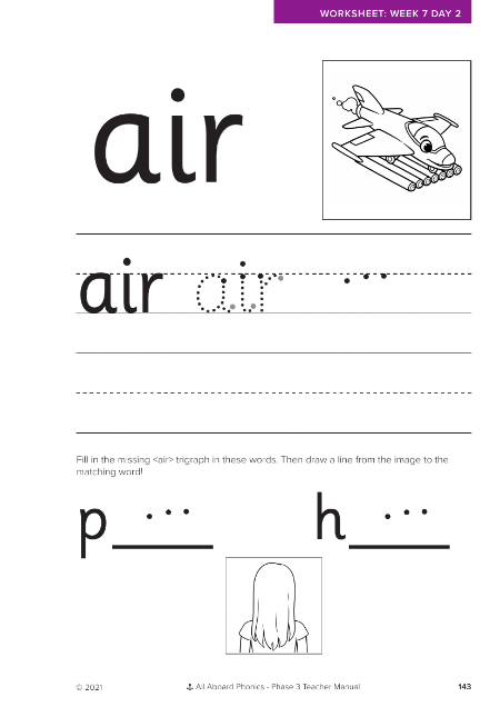 Letter formation - "air"  - Worksheet 