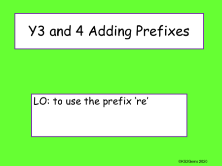 Adding Prefixes 're' Presentation