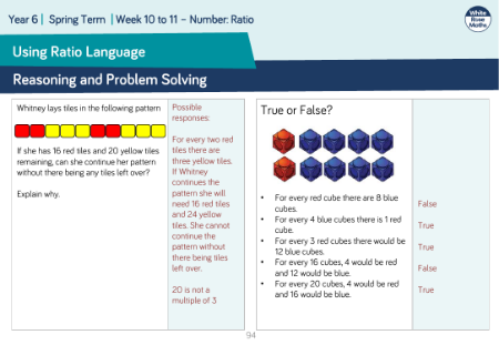 Using Ratio Language: Reasoning and Problem Solving