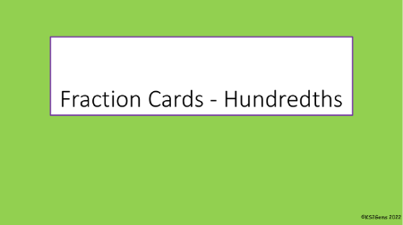 Fraction Cards - Hundredths