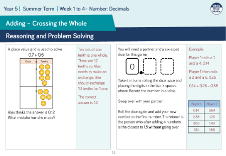 Adding - Crossing the Whole: Reasoning and Problem Solving
