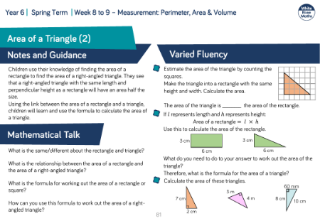 Area of a Triangle (2): Varied Fluency
