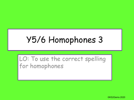 Homophones 3 Presentation