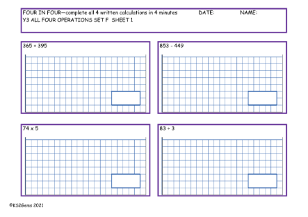 All Four Operations  Set F